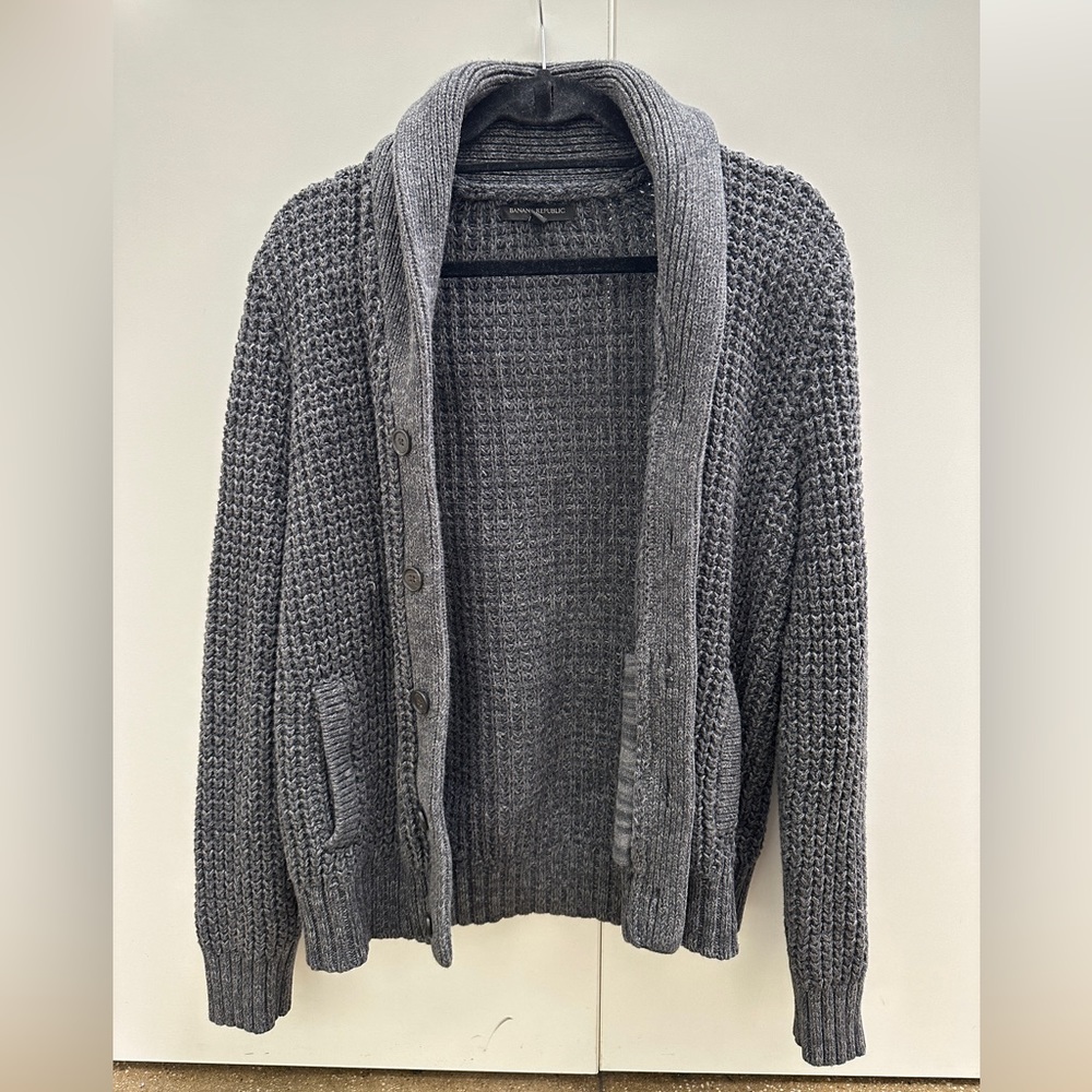 Banana Republic Chunk Knit Men’s Cardigan 100% Cotton Size M